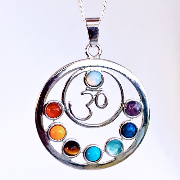 Jewelry - 🆕 OM Symbol Yoga Mixed Stone Charm Necklace